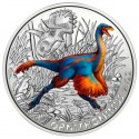 . 12ª moneda x AUSTRIA 3 EUROS 2022 ORNITHOMIMUS VELOX Serie DINOSAURIOS NICKEL SC COLORES SE ILUMINA EN LA NOCHE Österreich