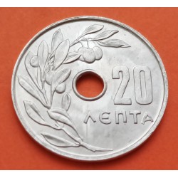 GRECIA 20 LEPTA 1969 FRUTOS EPOCA REY CONSTANTINO KM.79 MONEDA DE ALUMINIO EBC Greece