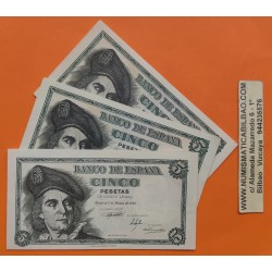 1 billete x ESPAÑA 5 PESETAS 1948 JUAN SEBASTIAN ELCANO Serie C Pick 136A MBC++ Spain banknote L/2