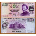 . URUGUAY 50 PESOS 1988 1989 ARTIGAS Pick 61A SC BILLETE $50