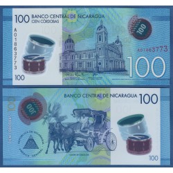 NICARAGUA 100 CORDOBAS 2015 CATEDRAL DE GRANADA COCHE DE CABALLOS BILLETE DE PLASTICO / POLIMERO Pick New SC POLYMER BANKNOTE