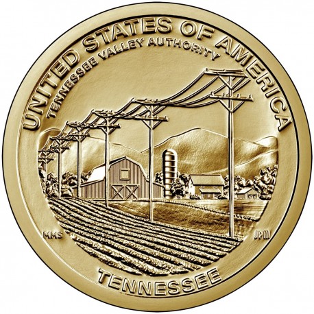 . 1 coin x ESTADOS UNIDOS 1 DOLAR 2022 P RED ELECTRICA Estado TENNESSEE American Innovation 17ª MONEDA DE LATON SC