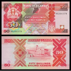 UGANDA 50 SHILLINGS 1998 IGLESIA y ESCUDO Pick 30 C BILLETE SC Africa UNC BANKNOTE 50 SHILINGI