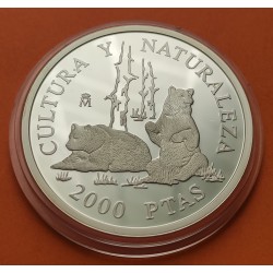 ...ESPAÑA CULTURA y NATURALEZA 2000 PESETAS 1994 TOROS PLATA