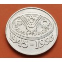 RUMANIA 10 LEI 1995 1945 FAO KM.117.1 @SIN LETRA N EN LOS ROMBOS@ MONEDA DE NICKEL SC- Romania