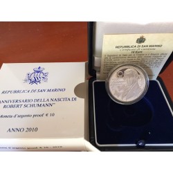 SAN MARINO 5 EUROS 2010 EXPO SHANGAI + 10 EUROS 2010 SCHUMANN PLATA PROOF ESTUCHE SILVER SET