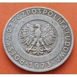 POLONIA 20 ZLOTY 1973 MW RASCACIELOS y CASCADA Pick 67 MONEDA DE NICKEL MBC Poland 20 Zlotych