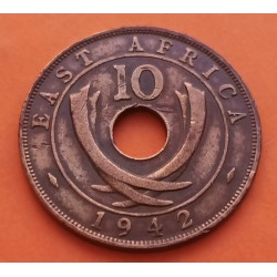 AFRICA DEL ESTE BRITANICA 10 CENTIMOS 1952 JORGE VI BRONCE SC EA