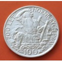 CHECOSLOVAQUIA 100 KORUN 1949 TRABAJADOR JIHLAVA KM.29 MONEDA DE PLATA EBC Czechoslovakia 100 Coronas silver