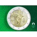 . 1 coincard FRANCIA 2 EUROS 2022 OLIMPIADA DE PARIS 2024 DISCOBOLO 2ª MONEDA CONMEMORATIVA SC color al azar