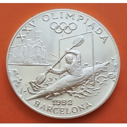 ANDORRA 20 DINERS 1989 PIRAGUISMO OLIMPIADA BARCELONA 1992 KM.57 MONEDA DE PLATA PROOF