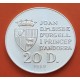 ANDORRA 20 DINERS 1989 PIRAGUISMO OLIMPIADA BARCELONA 1992 KM.57 MONEDA DE PLATA PROOF