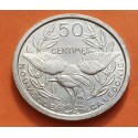 NUEVA CALEDONIA 50 CENTIMOS 1949 PAJARO y DIOSA MINERVA KM.1 MONEDA DE ALUMINIO SC Nouvelle Caledonie IEOM