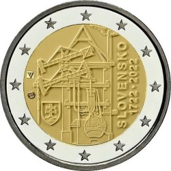 . 1 coin ESLOVAQUIA 2 EUROS 2022 MAQUINA DE VAPOR DE AGUA PARA LAS MINAS SC CONMEMORATIVA Slovakia