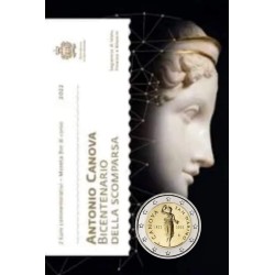 . 1 coin @10/OCT ENVIO@ SAN MARINO 2 EUROS 2022 PINTOR ANTONIO CANOVA SC 2ª MONEDA CONMEMORATIVA ESTUCHE