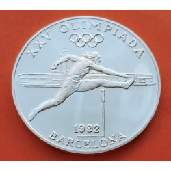 ANDORRA 20 DINERS 1990 OBSTACULOS VALLAS XXV OLIMPIADA DE BARCELONA 1992 KM.59 MONEDA DE PLATA PROOF SILVER 20 Dinners