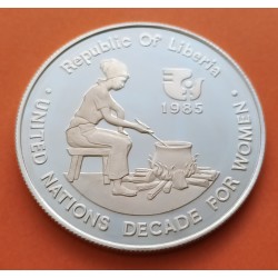 LIBERIA 10 DOLARES 1984 INTERNATIONAL GAMES HALTEROFILIA NICKEL