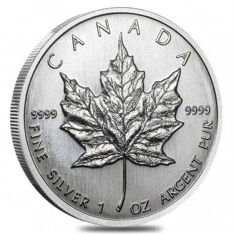 CANADA 5 DOLARES 2009 HOJA DE ARCE MONEDA DE PLATA PURA 9999 $5 DOLLARS SILVER COIN MAPLE LEAF 1 ONZA