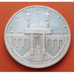 ESTADOS UNIDOS 1 DOLAR 1983 S DISCOBOLO OLIMPIADA PLATA PROOF US