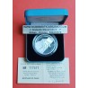 FRANCIA 100 FRANCOS 1989 DESCENSO DEL MONTBLANC OLIMPIADA DE ALBERTVILLE 1992 KM.991 MONEDA DE PLATA PROOF ESTUCHE y CERTIFICADO