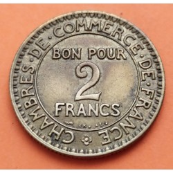 FRANCIA 2 FRANCOS 1925 DAMA CHAMBRE DE COMMERCE KM.877 MONEDA DE LATON MBC France 2 Francs