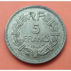 FRANCIA 5 FRANCOS 1945 LAVRILLIER KM*888.B.1 III REICH NAZI