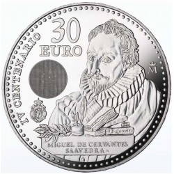 . .30 EUROS 2015 ESPAÑA CARTERA FNMT DON QUIJOTE PLATA