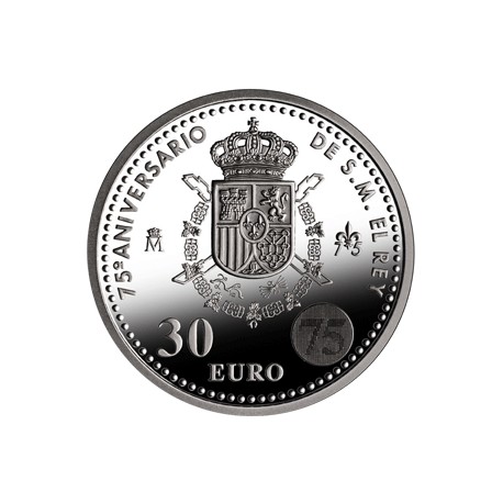.ESPAÑA 30€ EUROS 2013 CUMPLEAÑOS JUAN CARLOS I PLATA SC