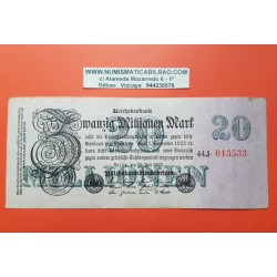 1 billete x ALEMANIA 20 MILLONES DE MARCOS 1923 VALOR REPUBLICA DEL WEIMAR Pick 97 MBC- 20 REICHSBANKNOTE