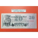 1 billete x ALEMANIA 20 MILLONES DE MARCOS 1923 VALOR REPUBLICA DEL WEIMAR Pick 97 MBC- 20 REICHSBANKNOTE