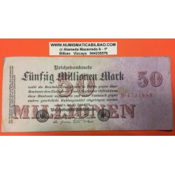 ALEMANIA 50 MILLONES DE MARCOS 1923 VALOR REPUBLICA DEL WEIMAR Pick 97 BILLETE MBC 50 REICHSBANKNOTE INFLACIÓN