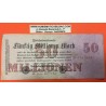 ALEMANIA 50 MILLONES DE MARCOS 1923 VALOR REPUBLICA DEL WEIMAR Pick 97 BILLETE MBC 50 REICHSBANKNOTE INFLACIÓN