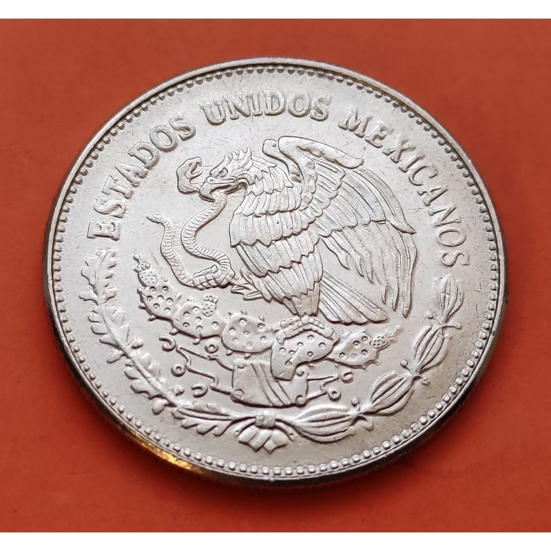 MEXICO 50 PESOS 1982 DIOS AZTECA COYOLXAUHQUI KM.490 MONEDA DE NICKEL SC- Mejico Mexiko coin