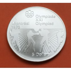 . CANADA 5 DOLARES 1973 OLIMPIADA MONTREAL BARCOS PLATA SC