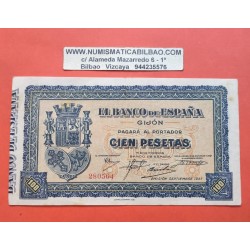 . @OFERTA@ BANCO DE GIJON 100 PESETAS 1937 MBC Serie 604 ESPAÑA