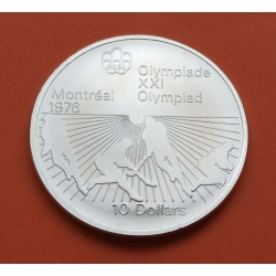 . CANADA 10 DOLARES 1973 OLIMPIADA MONTREAL SKYLINE PLATA SC-