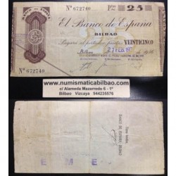 BILBAO 25 PESETAS 1936 CAJA DE AHORROS y MONTE DE PIEDAD 672740