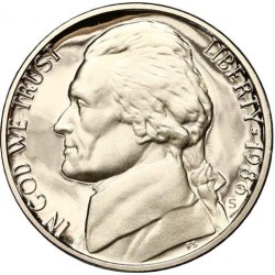 USA 5 CENTS 1992 S JEFFERSON NICKEL PROOF US MINT