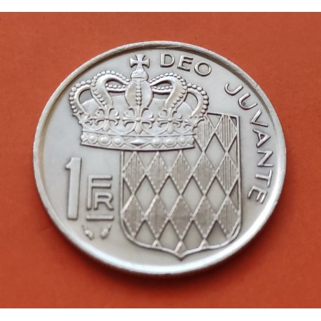 MONACO 1 FRANCO 1975 PRINCIPE RAINIERO III KM.140 MONEDA DE NICKEL SC- 1 Franc Principado de