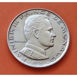 MONACO 1 FRANCO 1975 PRINCIPE RAINIERO III KM.140 MONEDA DE NICKEL SC- 1 Franc Principado de