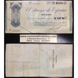 BILBAO 100 PESETAS 1936 BANCO DE BILBAO 174413 EUZKADI