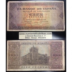 ESPAÑA 100 PESETAS 1938 BURGOS CASA DEL CORDON Serie E 2034073 Pick 113 BILLETE MUY CIRCULADO @ROTOS@ Spain banknote