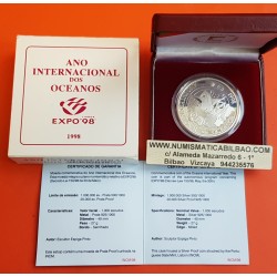 PORTUGAL 1000 ESCUDOS 1998 AÑO INTERNACIONAL DE LOS OCEANOS KM.707 MONEDA DE PLATA @PROOF@ ESTUCHE CERTIFICADO