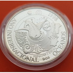 PORTUGAL 1000 ESCUDOS 1998 AÑO INTERNACIONAL DE LOS OCEANOS KM.707 MONEDA DE PLATA @PROOF@ ESTUCHE CERTIFICADO