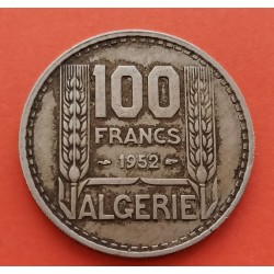 ARGELIA 100 FRANCOS 1952 ALEGORIA KM.92 MONEDA DE NICKEL MBC- @MANCHA@ Algeria Algerie COLONIA DE FRANCIA R/2