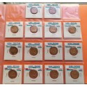 14 monedas x INGLATERRA NUEVO 1 nuevo PENIQUE 1971 / 1985 ESCUDO y REINA KM.935 BRONCE MBC- UK Half Penny coin