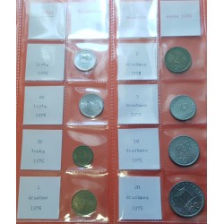 8 monedas x GRECIA 10+20+50 LEPTA +1+2+5+10+20 DRACMAS 1976 VARIOS DIBUJOS y METALES KM.105/120 EBC(SC