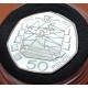 INGLATERRA 50 PENIQUES 1992 CEE KM.963 MONEDA DE PLATA PROOF @RARA@ United Kingdom 1993 EEC Presidency