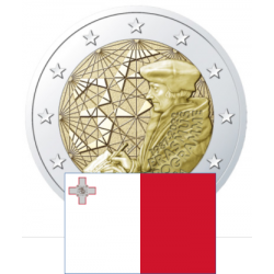 . 1 aacoin @RARA@ MALTA 2 EUROS 2022 PROGRAMA ERASMUS 35 ANIVERSARIO SC de CARTUCHO 85.000 uds CONMEMORATIVA