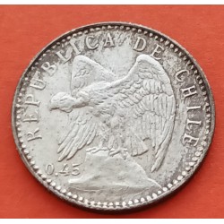 .CHILE 5 PESOS 1927 CONDOR PLATA EBC KM*173 Silver Coin